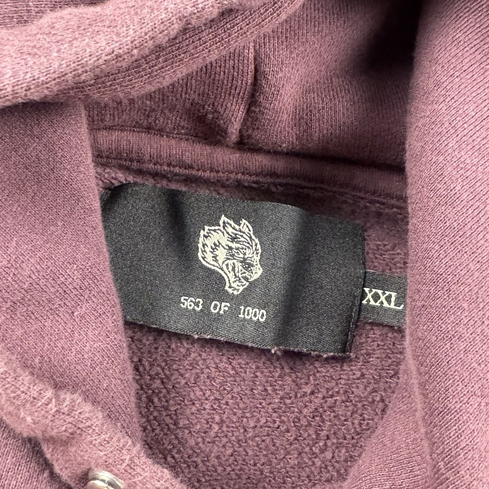 Darc Sport Mens XL Pyramid Pierce Pullover Hoodie Sweatshirt Wolves Burgundy - Picture 2 of 6